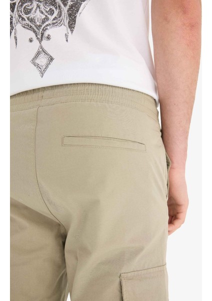 %100 Pamuk Regular Kargo Cepli Yazlık Jogger Paraşüt Pantolon