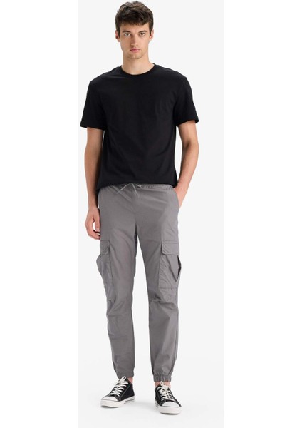 %100 Pamuk Regular Kargo Cepli Yazlık Jogger Paraşüt Pantolon