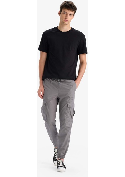 %100 Pamuk Regular Kargo Cepli Yazlık Jogger Paraşüt Pantolon