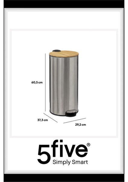 Çöp Kovaları Simply Smart Bambou 30 Lt Metal Inox modelleri