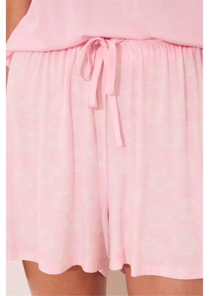 Kadın Pembe Şortlu Pijama Takımı fırsatları