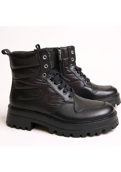 Hakiki Deri Paraşüt Detaylı Bağcıklı Kadın Içten Fermuarlı Bot modelleri