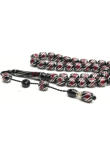 Oltu Taşı ve Galalith Çift Çeşmi İşlemeli Tespih fırsatları