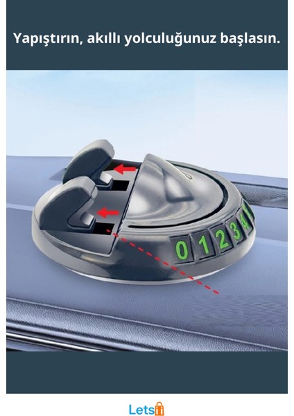 360° Dönebilen Yapışkanlı Numaratörlü Araç Telefon Tutucu fiyatları