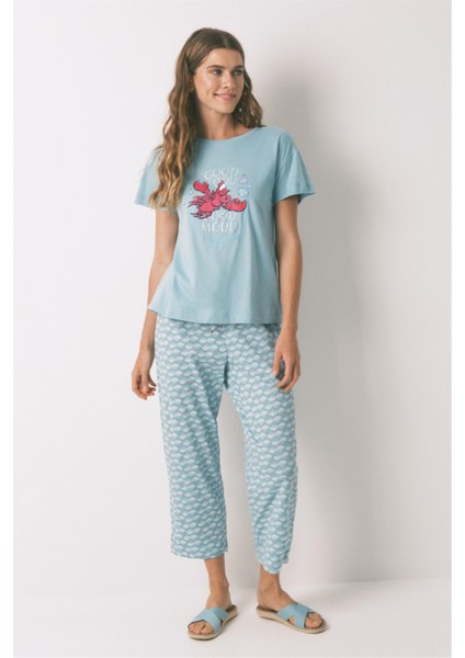 Çizgi Desenli Pamuklu Pijamam Takımı