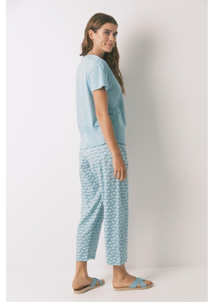 Çizgi Desenli Pamuklu Pijamam Takımı