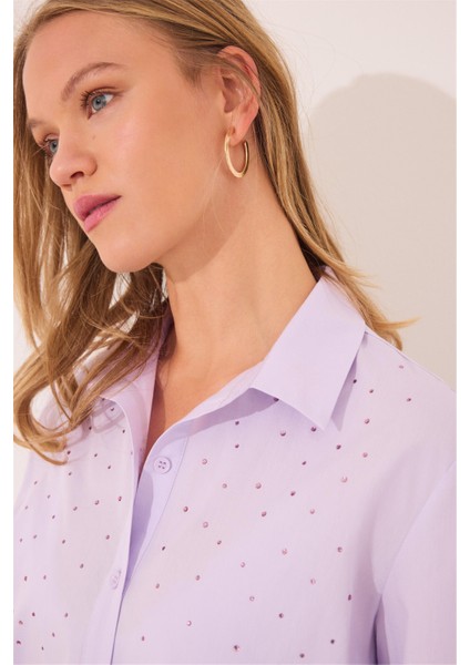 Mor Gömlek Yaka Pijama Takımı indirimleri