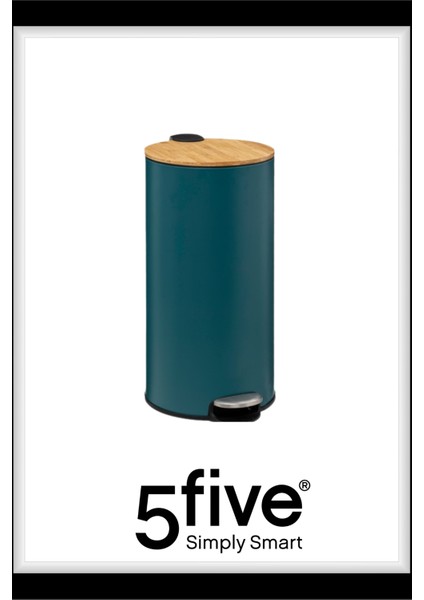 Çöp Kovaları Simply Smart Bambou 30 Lt Metal Petrol Mavisi