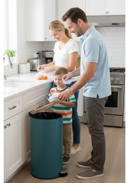 Çöp Kovaları Simply Smart Bambou 30 Lt Metal Petrol Mavisi fırsatları