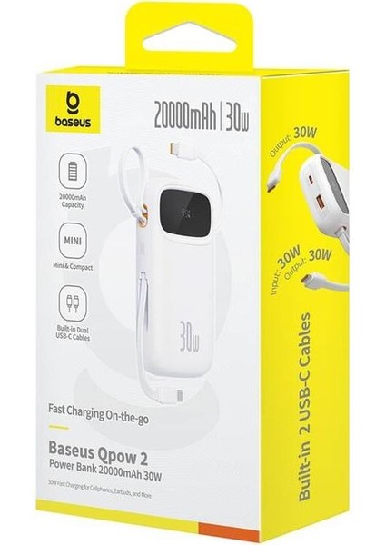 Qpow2 Powerbank 30W 10.000 Mah Beyaz indirimleri