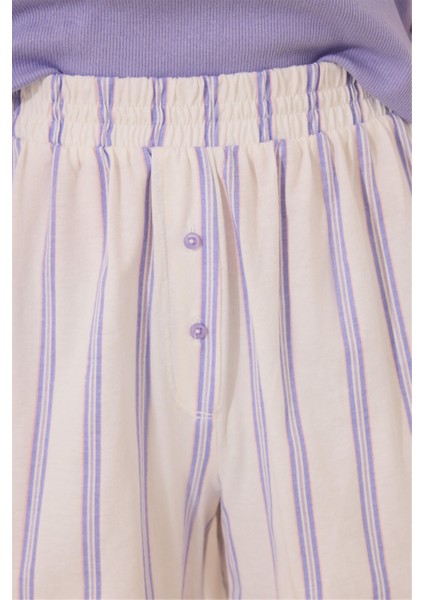 Mor Desenli Şort Pijama Takımı fiyatları