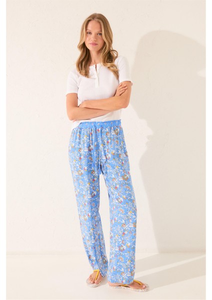 Kadın Çok Renkli Desenli Pijama Altı