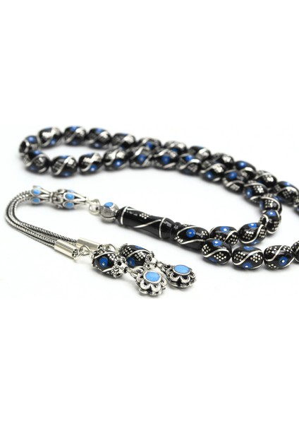 Oltu Taşı Üçlü Çeşmi Mavi Işleme Kapsül Tespih fırsatları