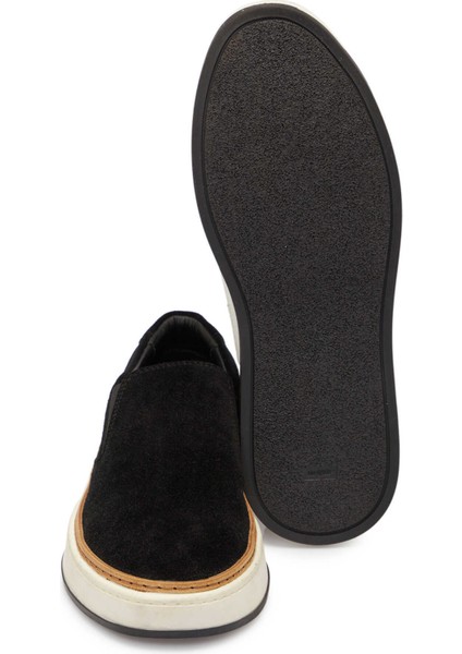 Siyah Süet Deri Erkek Casual Ayakkabı - E24S1AY57071-A01