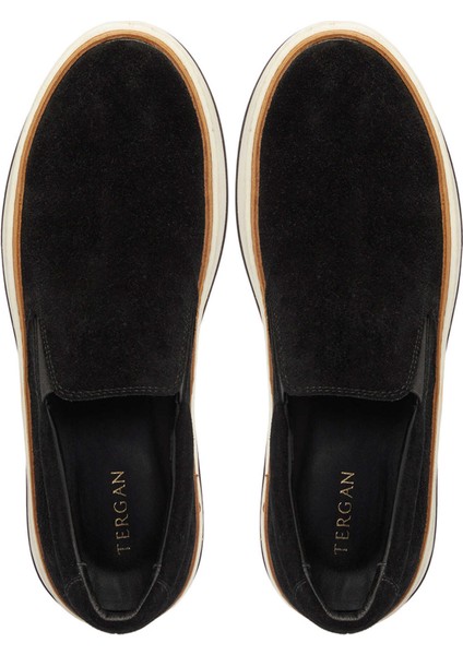 Siyah Süet Deri Erkek Casual Ayakkabı - E24S1AY57071-A01