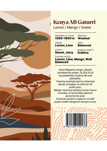 Kenya Ab Gaturri Yöresel Filtre Kahve 250 Gr. fiyatları