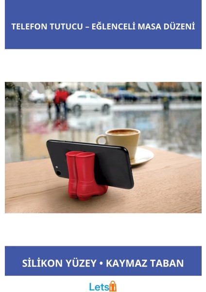 Eğlenceli Bot Şeklinde Silikon Telefon Tutucu