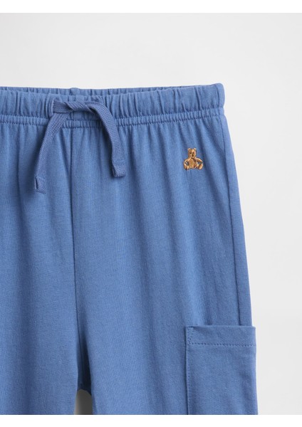 Erkek Bebek Mavi Brannan Bear Detaylı Pull-On Kargo Jogger Eşofman Altı fiyatları