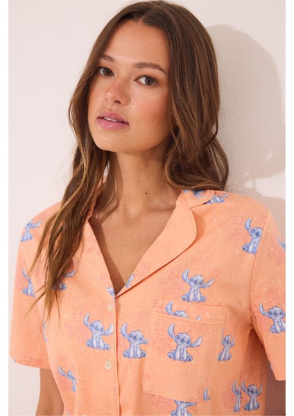 Gömlek Yaka Detaylı Çizgi Desenli Pijama Takımı fırsatları