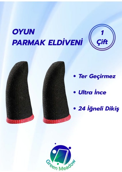 Popkonsol Pubg Parmaklık Eldiven Fiber Oyuncu Eldiveni Anti-Ter Parmak Kılıf Kırmızı