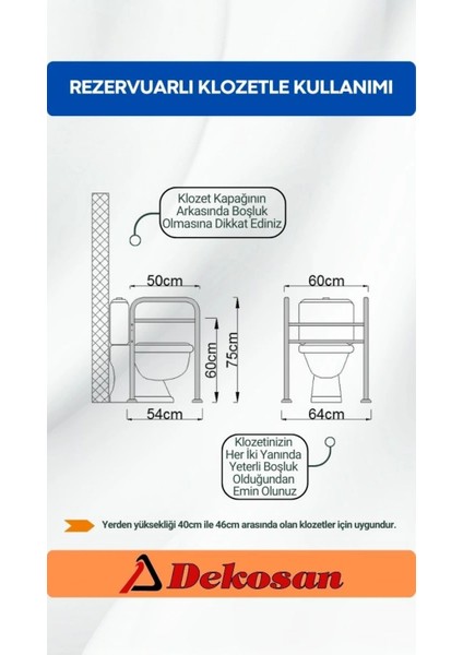 Engelli Yaşlı ve Kısa Boylu Olanlar İçin Çift Destekli Klozet Tutunma Barı fiyatları