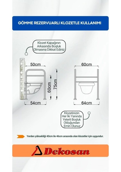 Engelli Yaşlı ve Kısa Boylu Olanlar İçin Çift Destekli Klozet Tutunma Barı modelleri