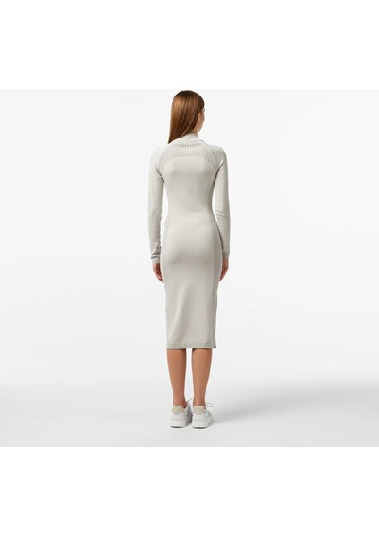 Kadın Slim Fit Uzun Kollu Yarım Fermuarlı Gri Elbise fiyatları