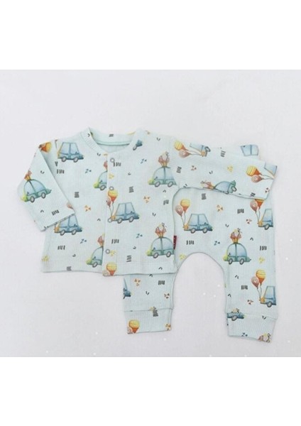 Önden Çitçitli Waffle Pi̇jama Takim
