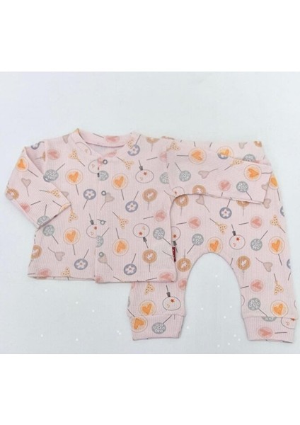 Önden Çitçitli Waffle Pi̇jama Takim