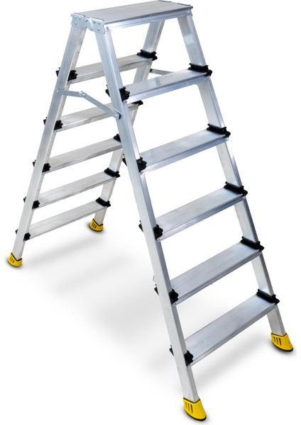 Gold 6+6 Basamaklı Çift Çıkışlı Alüminyum Merdiven