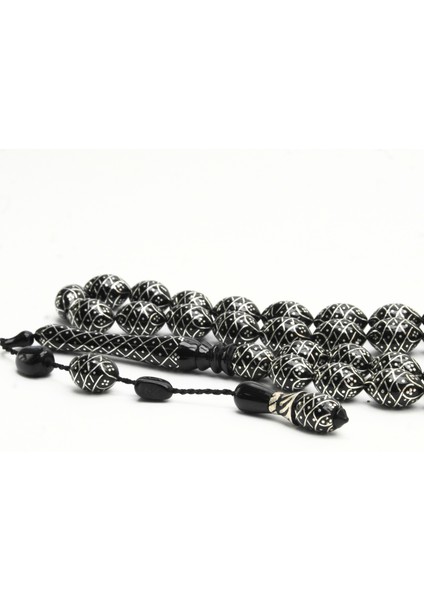 Oltu Taşı Koleksiyonluk Özel Işlemeli Tespih