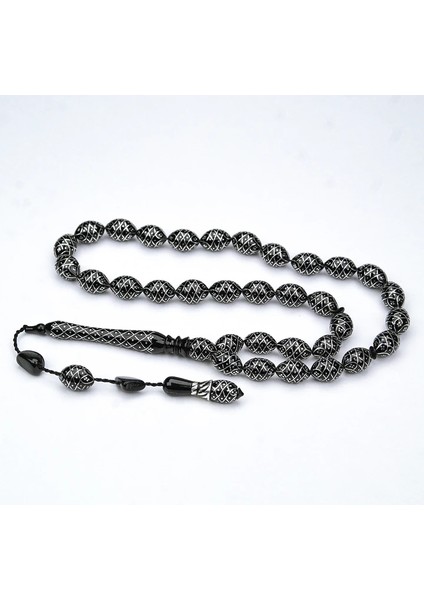 Oltu Taşı Koleksiyonluk Özel Işlemeli Tespih