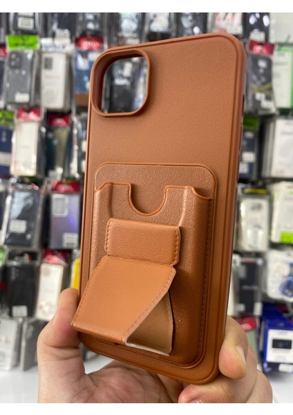 Xiaomi Note 13 Pro 5g Uyumlu Kahverengi Standlı Kartlıklı Suni Deri Kılıf fırsatları