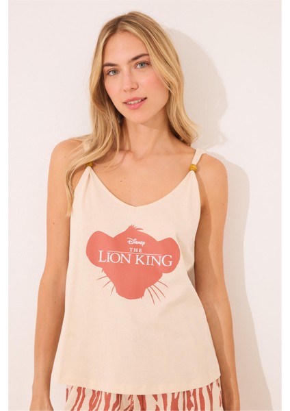 Lion King Baskılı Askılı Şortlu Pijama Takımı fırsatları