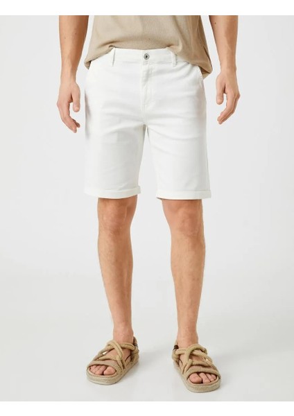 Basic Bermuda Şort Pamuklu Cepli Düğmeli fiyatları