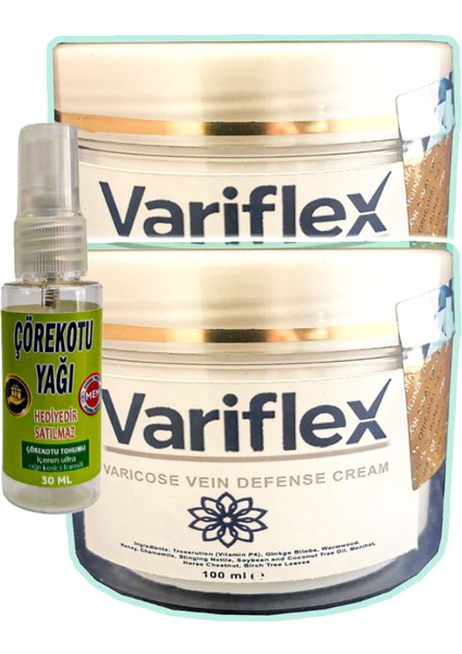 Variflex Leg : 2 Adet Bakım Kremi 100 ml + Çörek Otu Yağı Yağı 30 ml