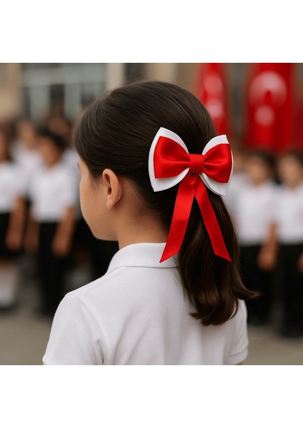 Kırmızı Beyaz Bayram Fiyonk Toka – 2’li Set | El Yapımı Saç Aksesuarı | 23 Nisan – 29 Ekim Öze fırsatları