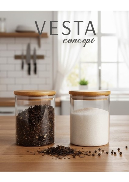 Bambu Kapaklı Cam Kavanoz Ikili Set – Vakumlu, Sızdırmaz Kapaklı – Baharatlık ve Erzak Saklama Kabı fiyatları