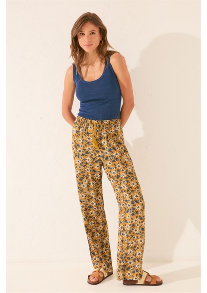 Kadın Çiçek Desenli Pijama Altı