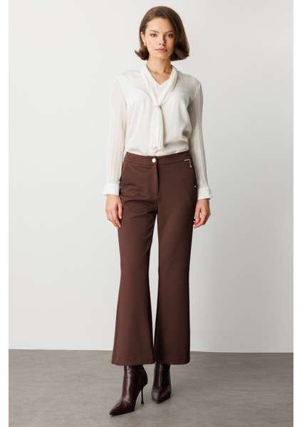 Zincir Aksesuarlı Bol Paça Pantolon 1021-26K