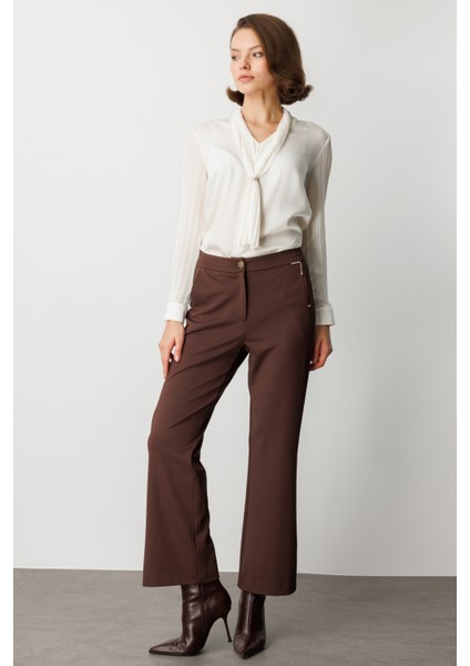 Zincir Aksesuarlı Bol Paça Pantolon 1021-26K modelleri