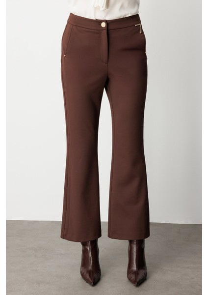 Zincir Aksesuarlı Bol Paça Pantolon 1021-26K fırsatları