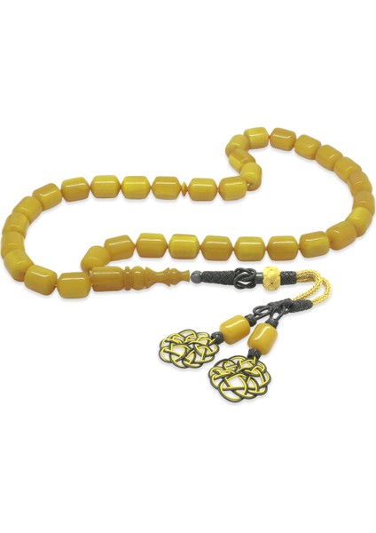 1000 Ayar Gümüş Özel Kazaz Püsküllü Sistemli Kapsül Kesim Sarı Beyaz Katalin Tesbih