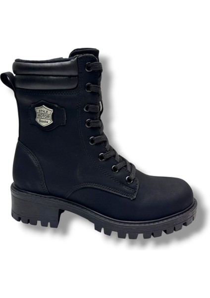 24028-26 Nubuk Deri Fermuarlı Kadın Bot Siyah fiyatları