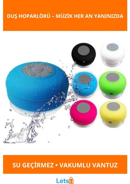 Vakumlu Su Geçirmez Bluetooth Mini Duş Hoparlörü