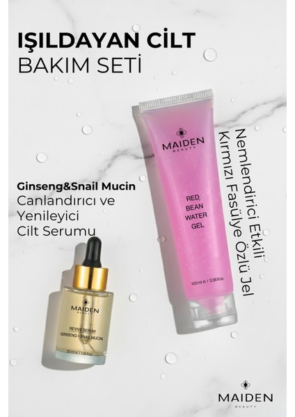 Işıldayan Cilt Bakım Seti, Kırmızı Fasülye Özlü Jel & Canlandırıcı ve Yenileyici Serum fiyatları