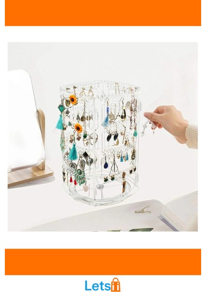 360° Dönebilen Şeffaf Takı Organizeri 30 cm Yükseklik fırsatları