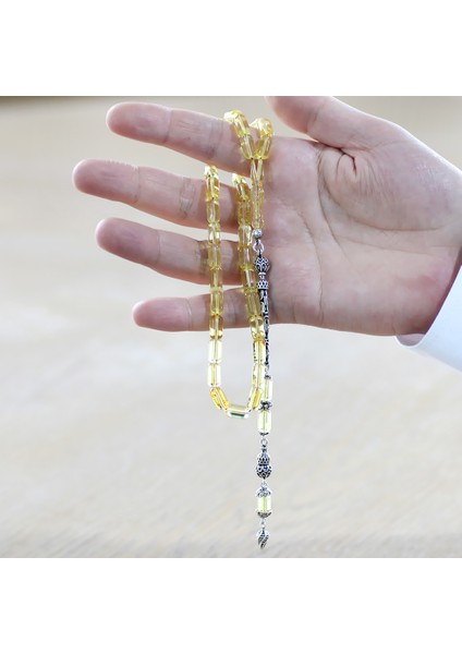 925 Ayar Gümüş Kral Zincir Püsküllü Kapsül Kesim Ihlamur Sarı Doğal Damla Kehribar Tesbih fırsatları