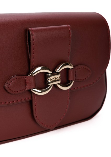 2'li Kadın Çanta Paketi Kapaklı Çapraz Askılı Bordo ve Bej Omuz Çantası 2 Adet