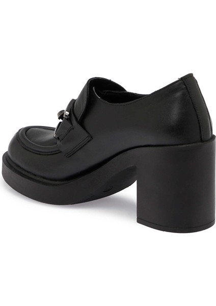 Siyah Deri Kadın Topuklu Ayakkabı - K24S1AY67507-A23 fiyatları